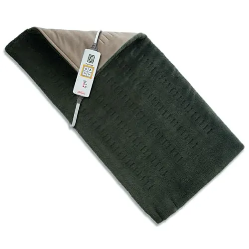 Sunbeam XL Heating Pad for Back Neck and Shoulder Pain Relief Auto Shut Off 6 Heat Settings Extra Large 12 x 24 Green