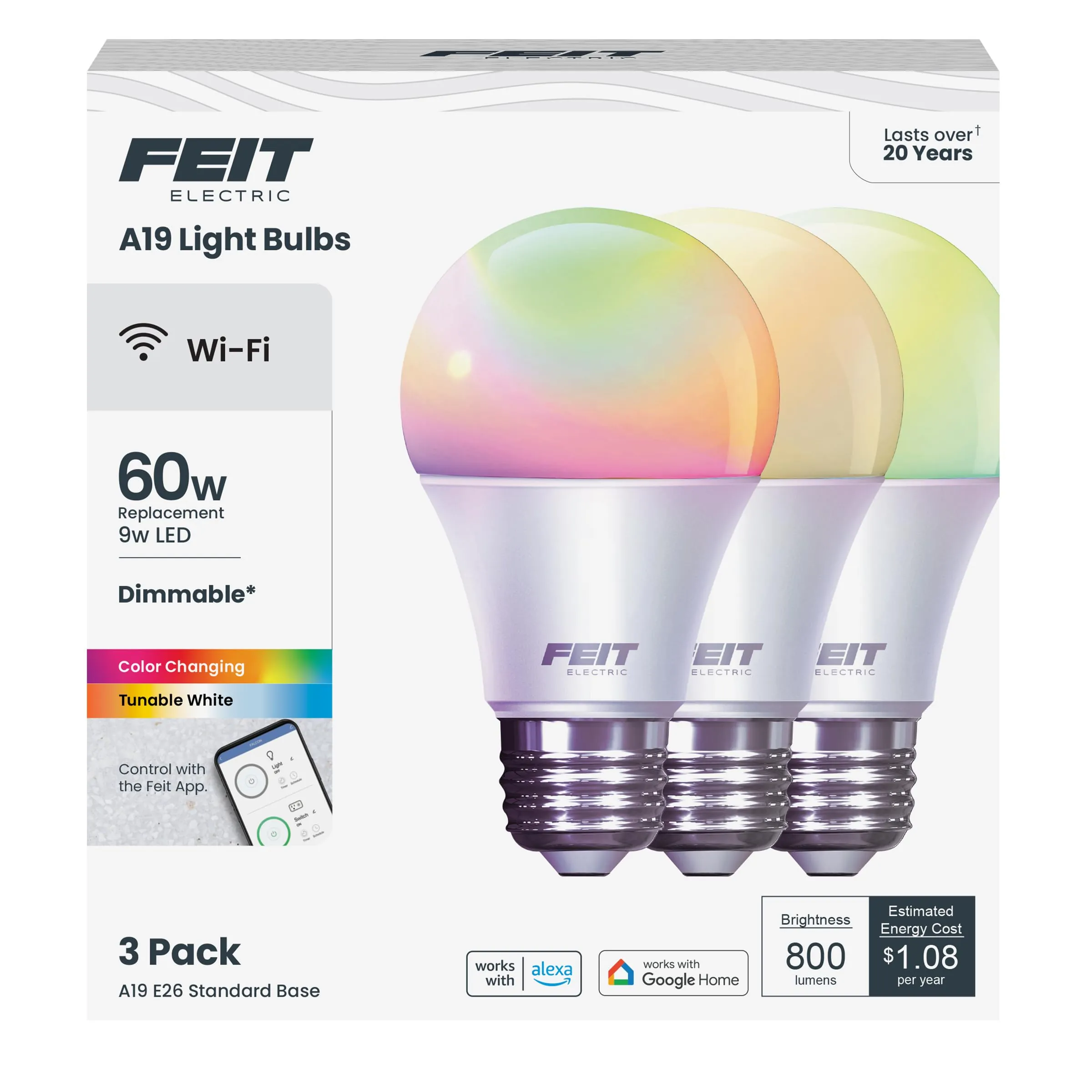 Feit Electric OM60/RGBW/CA/AG/3 Smart Bulb Review