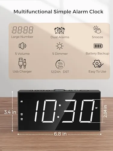PPLEE Alarm Clock Review: Dual Alarm Bedroom Clock image 3