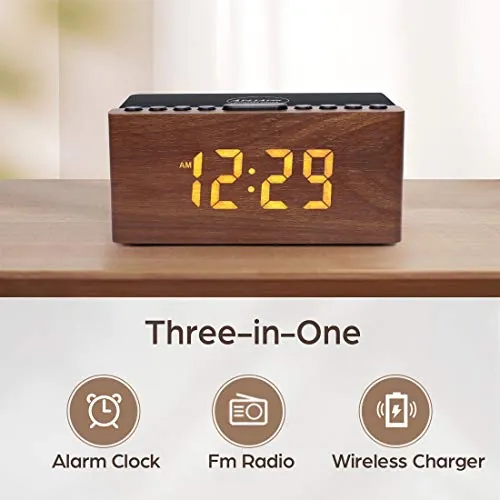 ANJANK Wooden Alarm Clock Review: Radio, Charging, Value image 2