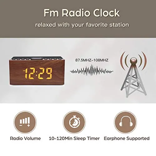 ANJANK Wooden Alarm Clock Review: Radio, Charging, Value image 4