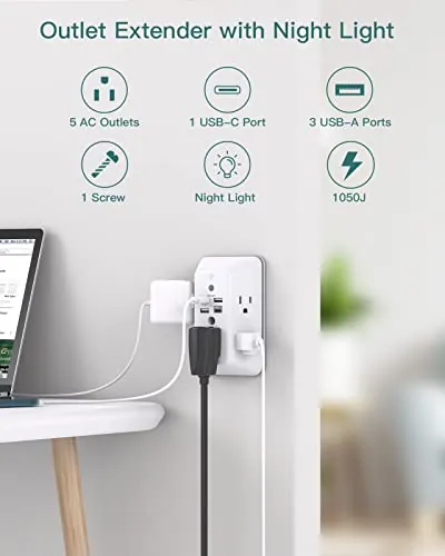Addtam Outlet Extender Review: USB, Night Light, Value image 2