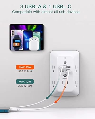 Addtam Outlet Extender Review: USB, Night Light, Value image 6