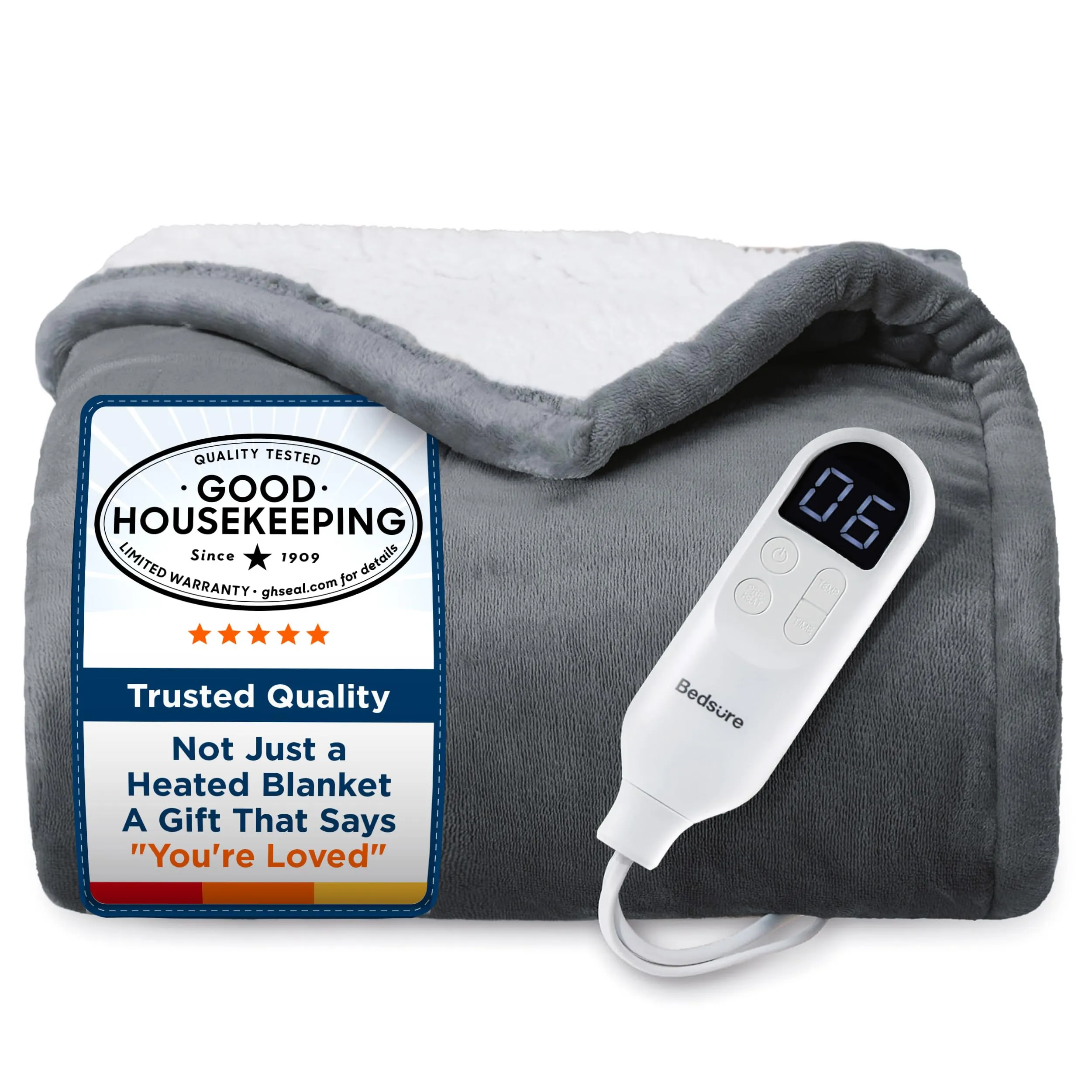Bedsure Heated Blanket Throw Blanket (50"x60",...