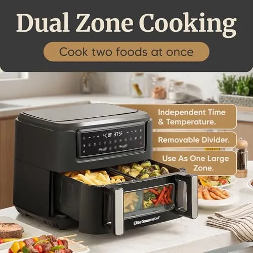 Elite Gourmet Dual Zone Air Fryer Oven 11QT Review image 3